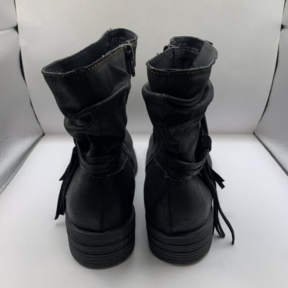 b.o.c. Womens Ankle Boot Black Suede Side Zip Strap & Knot Accent Round Toe 8M - Picture 5 of 8